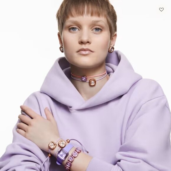 Swarovski 5626400 Dulcis necklace choker jewelry pink purple adjustable new - Picture 15 of 15